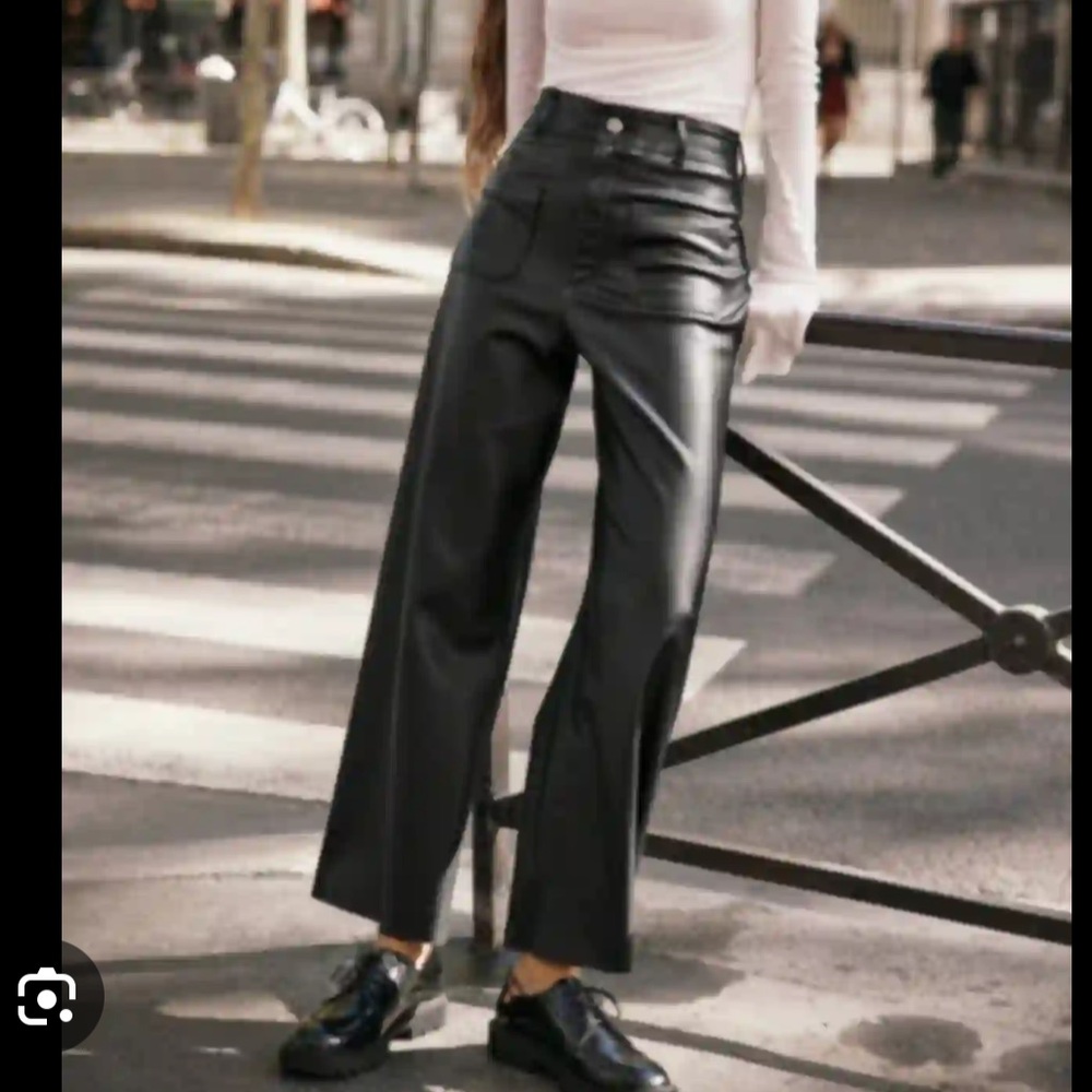 Zara Marine Vegan Leather Pants